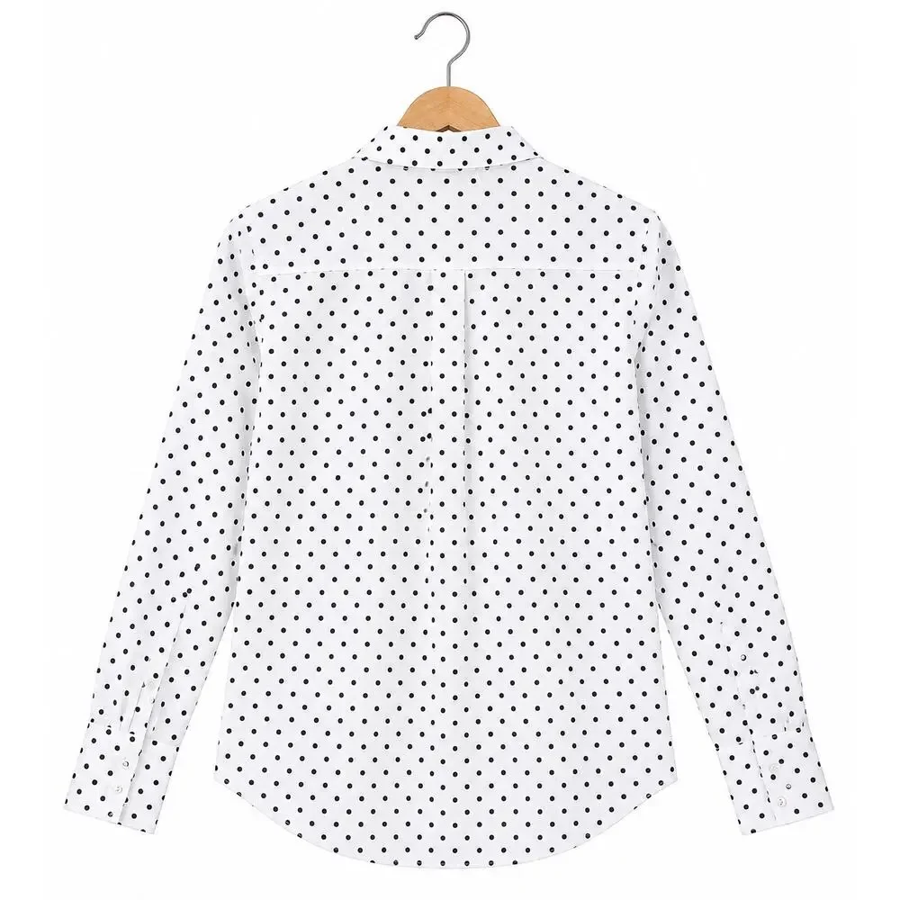 Parisian Preppy Polka Dot Classic Button Down J.Crew Perfect Shirt Cotton 10